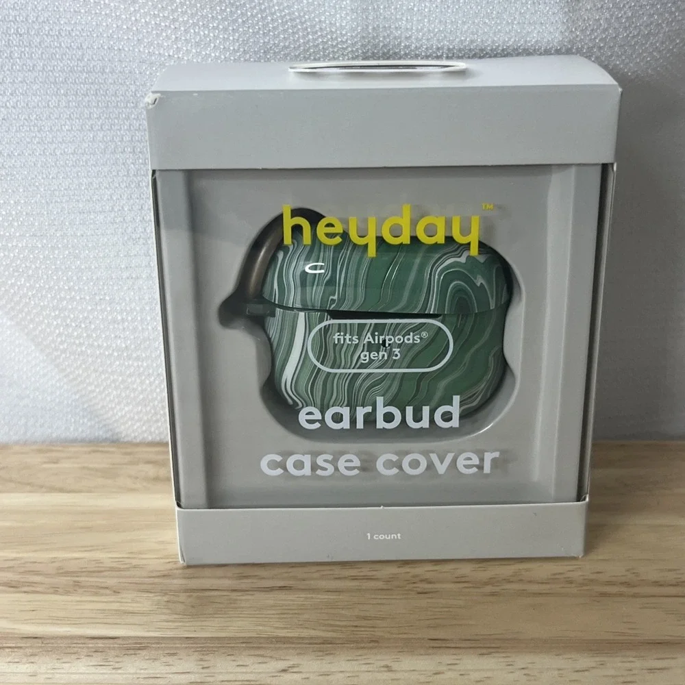heyday Apple AirPods Gen 3 Hardshell Case with Clip - Jade Marble NEW
